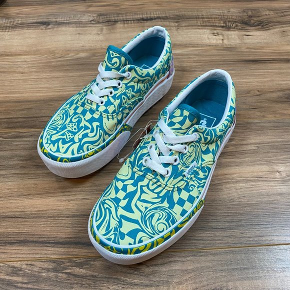 Vans Era Old Skool Stacked Platform Sneaker In Wavy Daze Tile Blue W7.5 - Picture 2 of 8